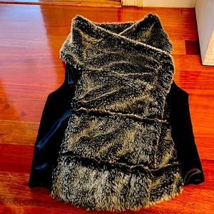Faux fur & faux leather vest